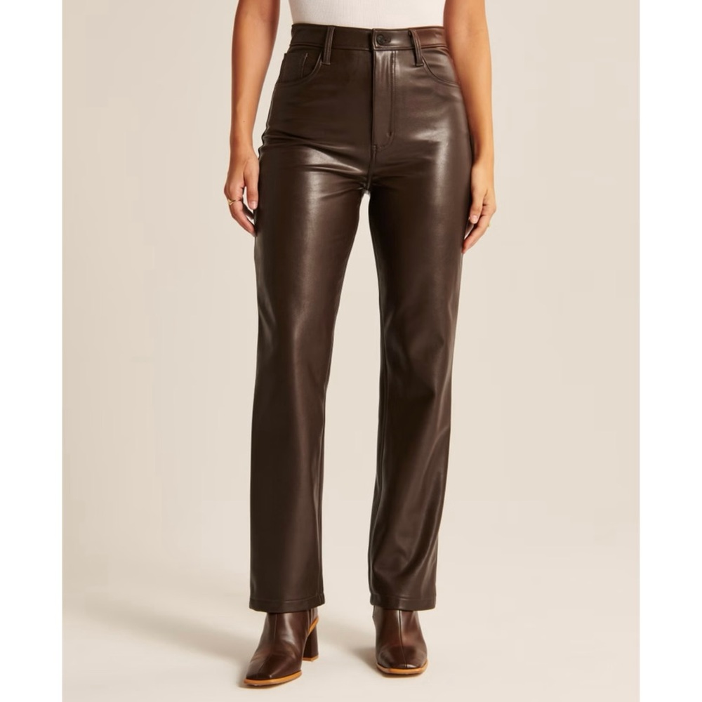Abercrombie 90’s Brown Faux Leather Pants